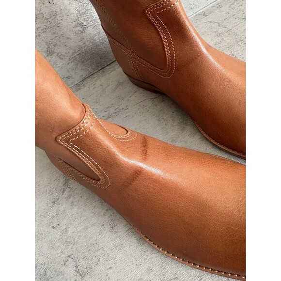 NEW! FRYE Women’s ANNA Shortie Short Leather Pull On Ankle Boots Camel Size 9 M - Picture 6 of 9